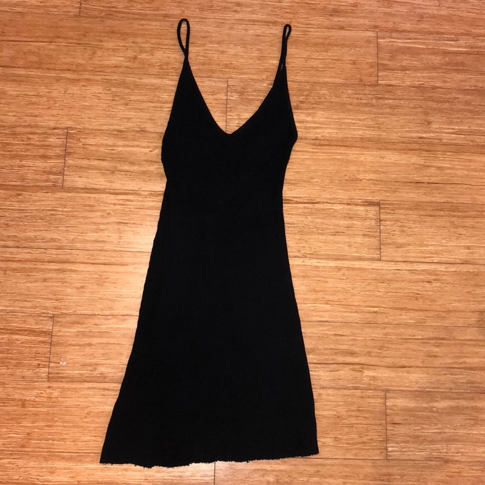 Black Mini Cotton Dress from Brandy Melville